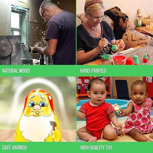 Miniatura 4 de Matryoshka - Juego de 5 figuras de madera para anidar