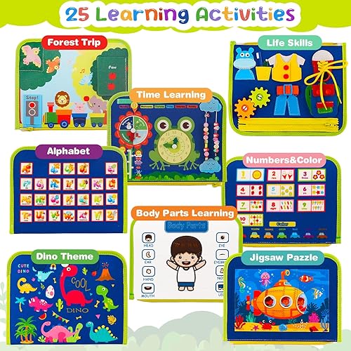 Miniatura 5 de Tabla de actividades para niños pequeños de 1, 2, 3, 4 años, juguetes sensoriales educativos Montessori para niños, viajes, libro silencioso, avión,