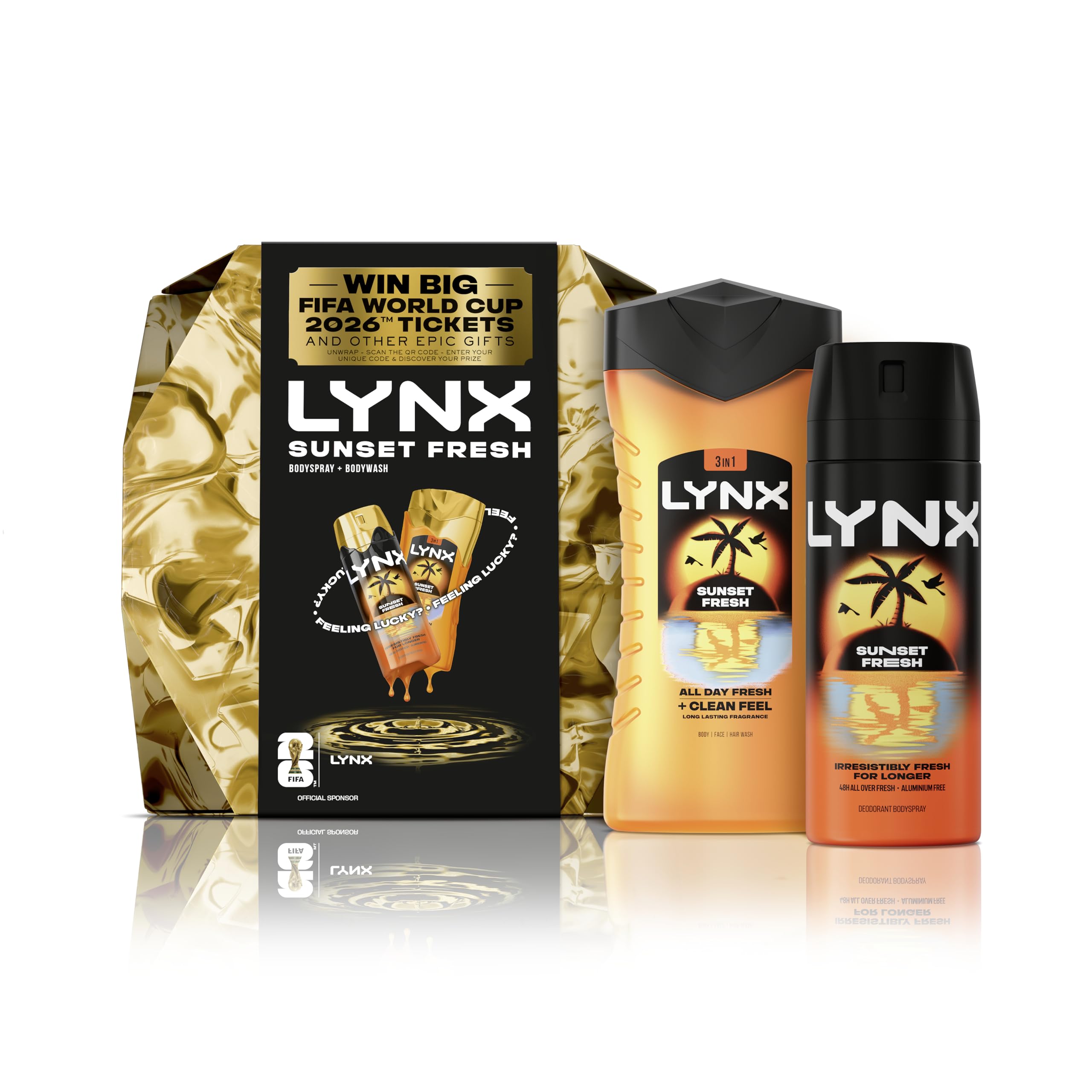 Lynx Gift Set Sunset Fresh Win Big with a body wash and body spray for a chance to win FIFA World Cup 2026™ tickets 2 piece