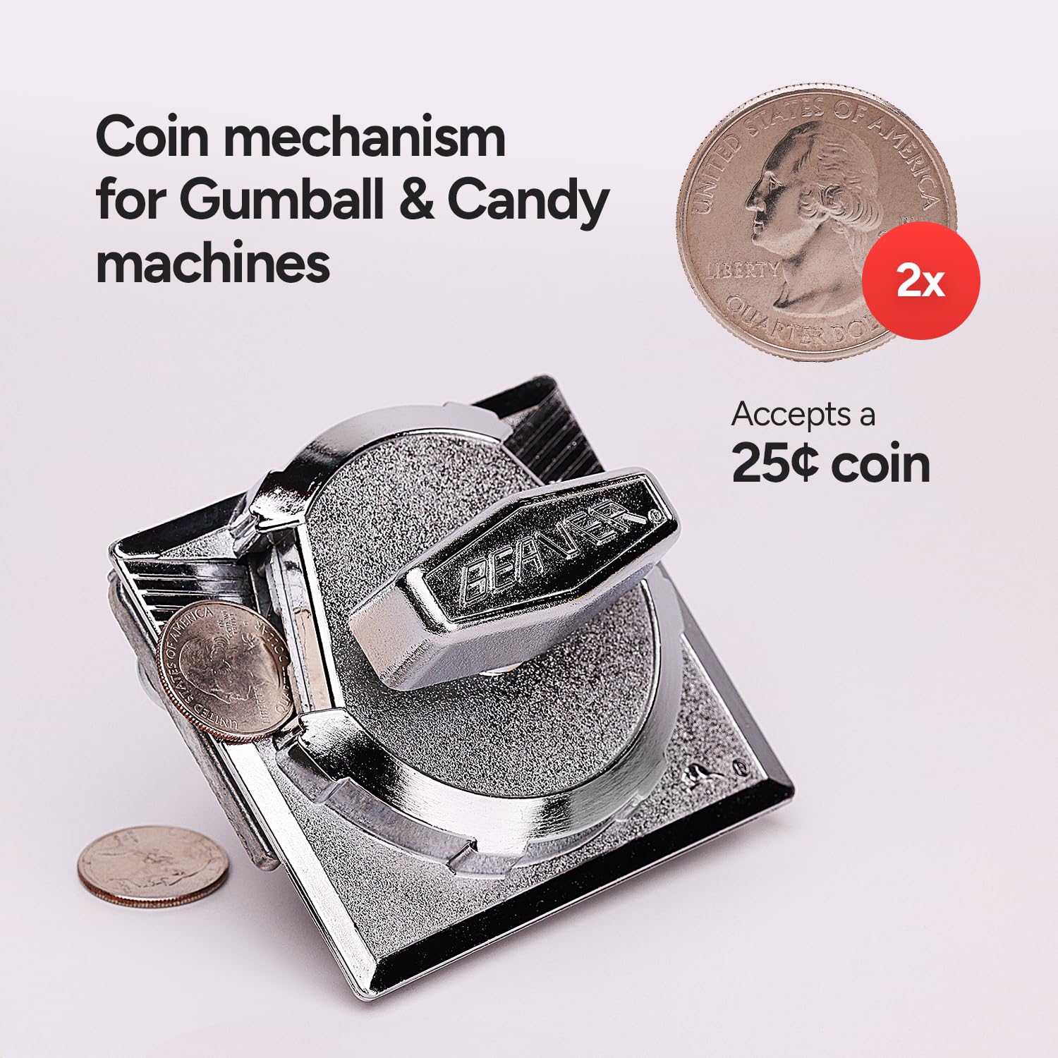 Replacement 50 Cent Coin Mechanism Part for Beaver Classic Gumball & Candy Vending Machines by Bulk Vending