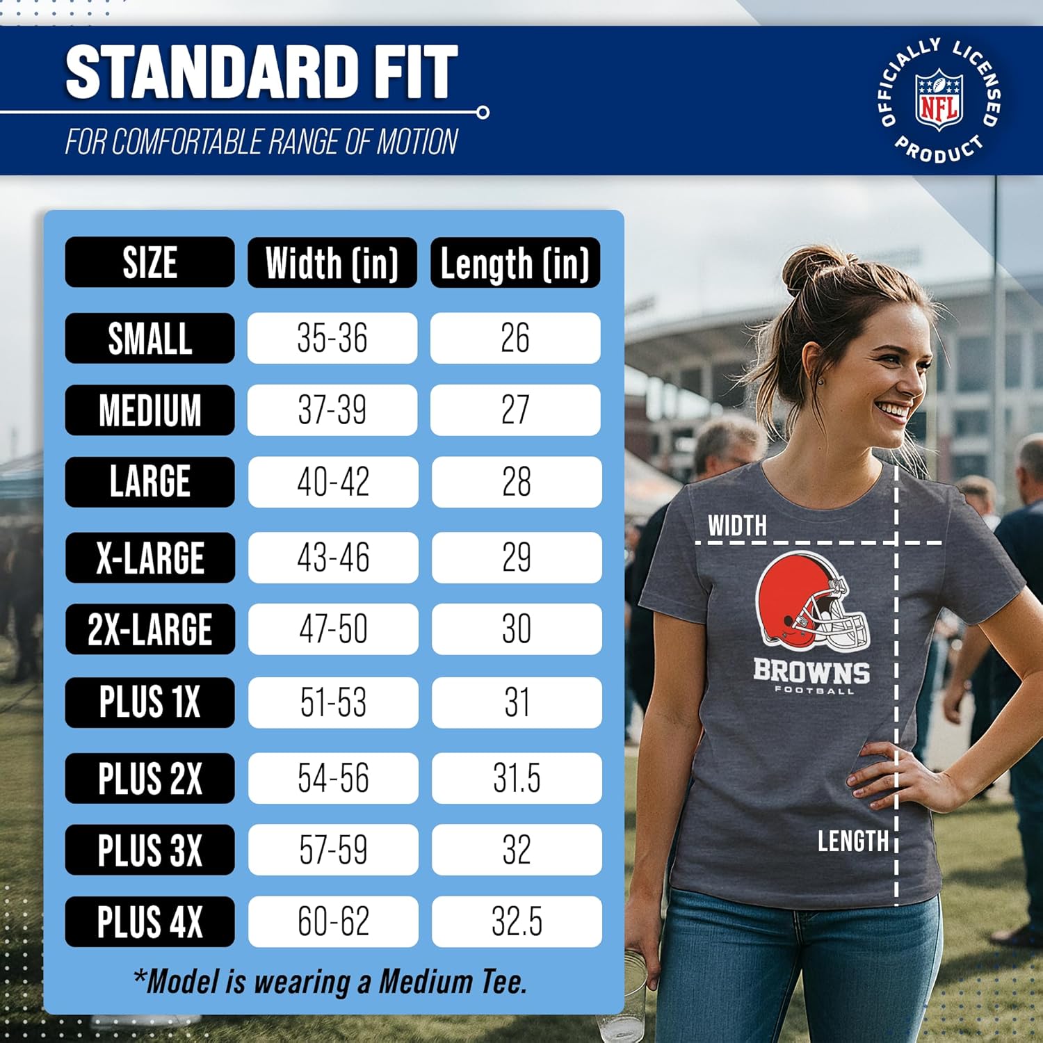 Team Fan Apparel Women's NFL Ultimate Fan Logo Short Sleeve T-Shirt - 100% Cotton - Officially Licensed - Tagless Tee (Cleveland Browns - Charcoal, Medium) - Image 6