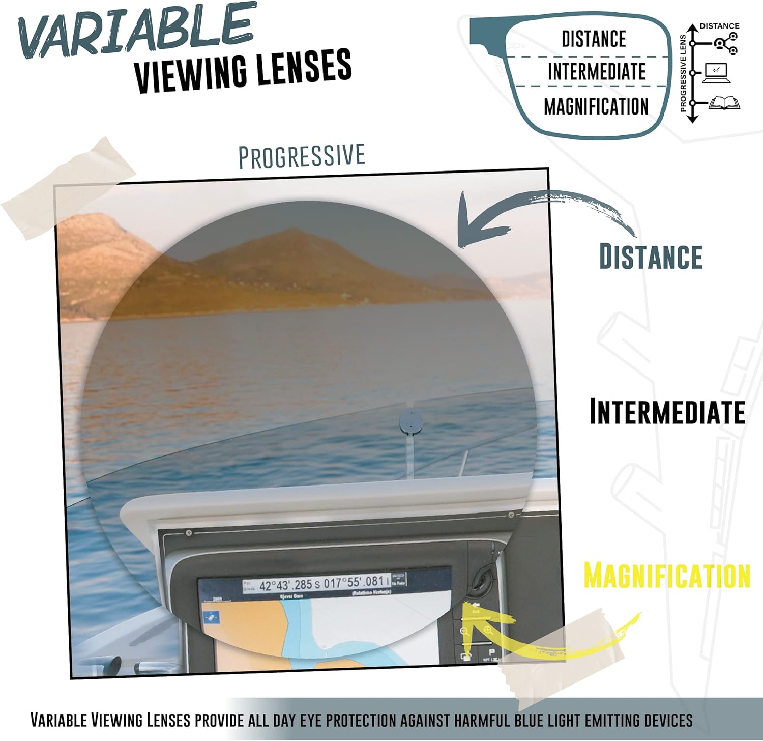 Croakies Perry Photochromic Progressive Eyewear | UV400 Sunglass for Outdoor | Bluelight Eyeglass for HEV Devices | Bundle - Image 5