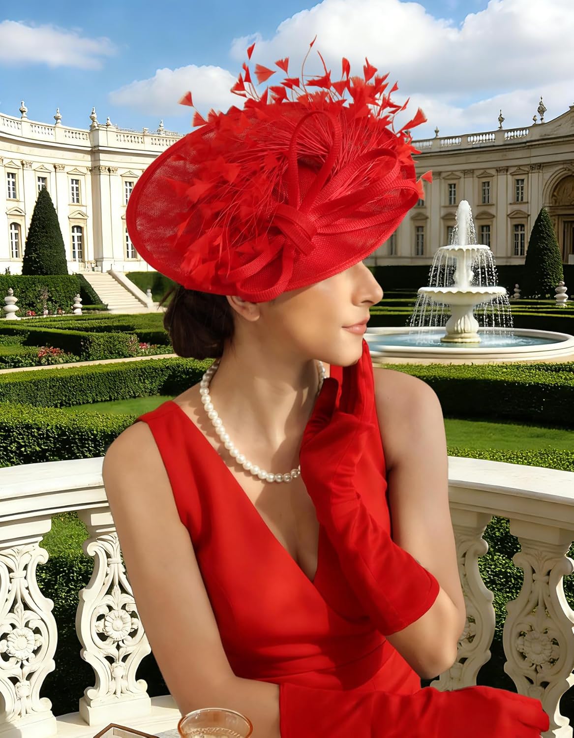 Unpifolov Fascinators Hats Elegant Women Flower Mesh Feathers Wedding Cocktail Bride Headband for Derby Hat Tea Party