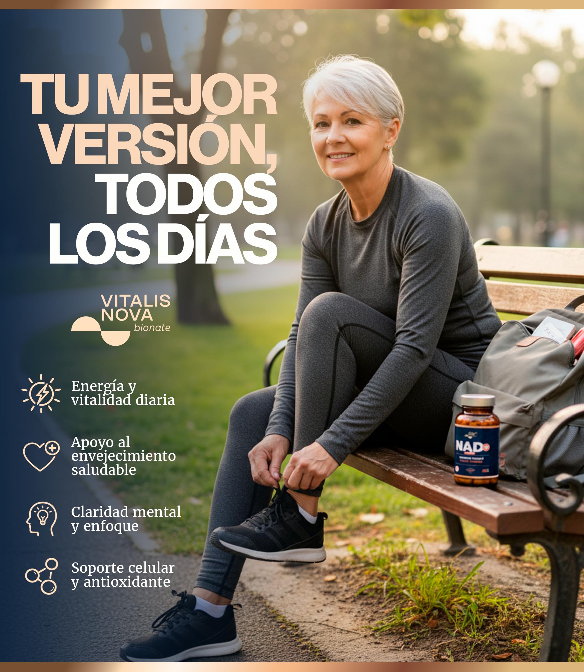 NAD+ Trans Resveratrol Alta Pureza con Nicotinamide Riboside 500mg Quercetina 250mg Apigenina 150mg Ácido Alfa Lipoico 150mg 90 Capsulas Energía Celular Longevidad Antioxidante Piel Anti Age Vitalidad