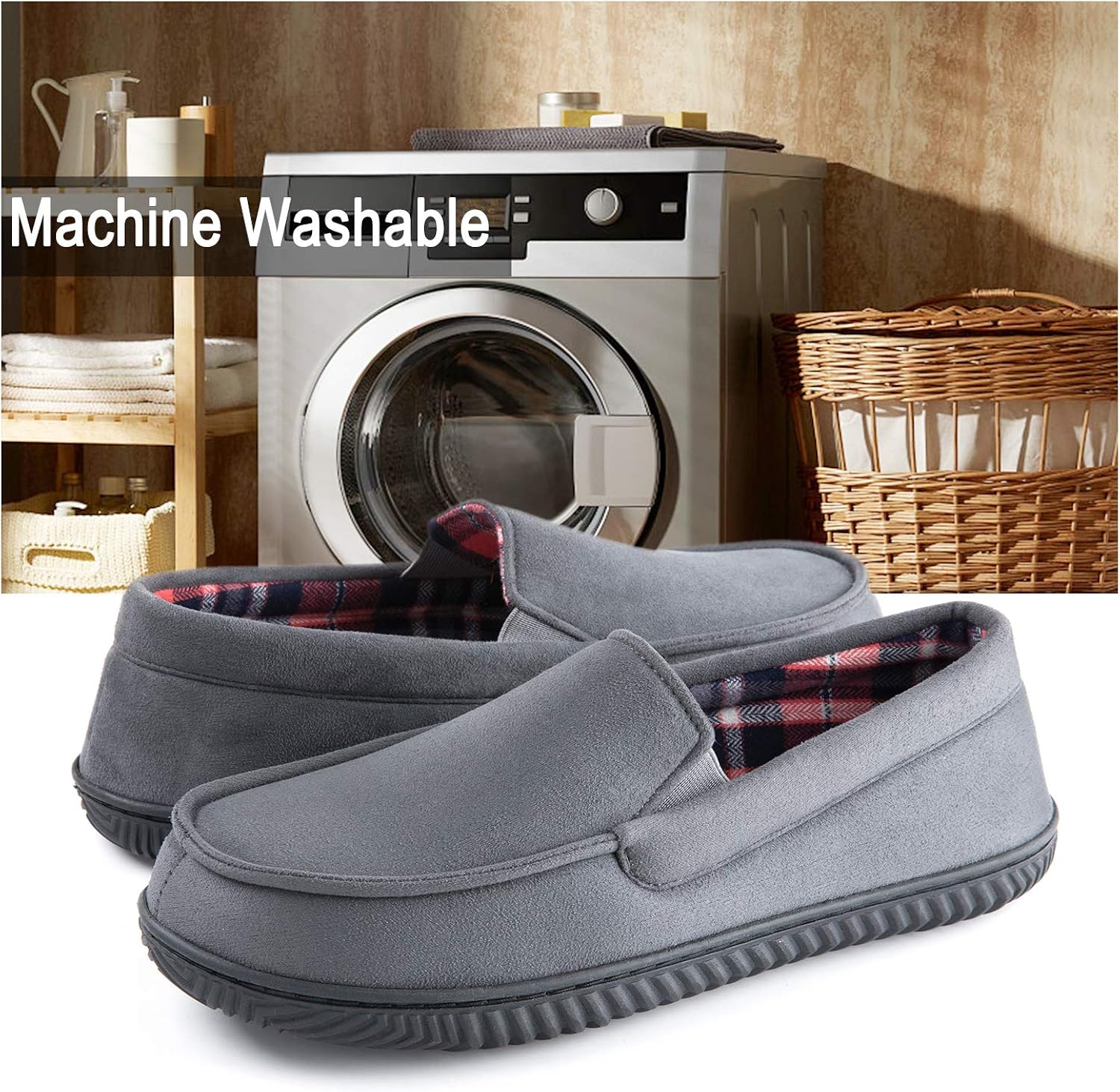RockDove Men's Alexander Flannel Lined Loafer Slipper