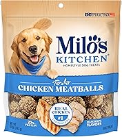Milo's Kitchen Chicken Meatballs Dog Treats - Real Chicken #1 Ingredient, No Artificial Flavors, 10 oz High-Protein Snacks