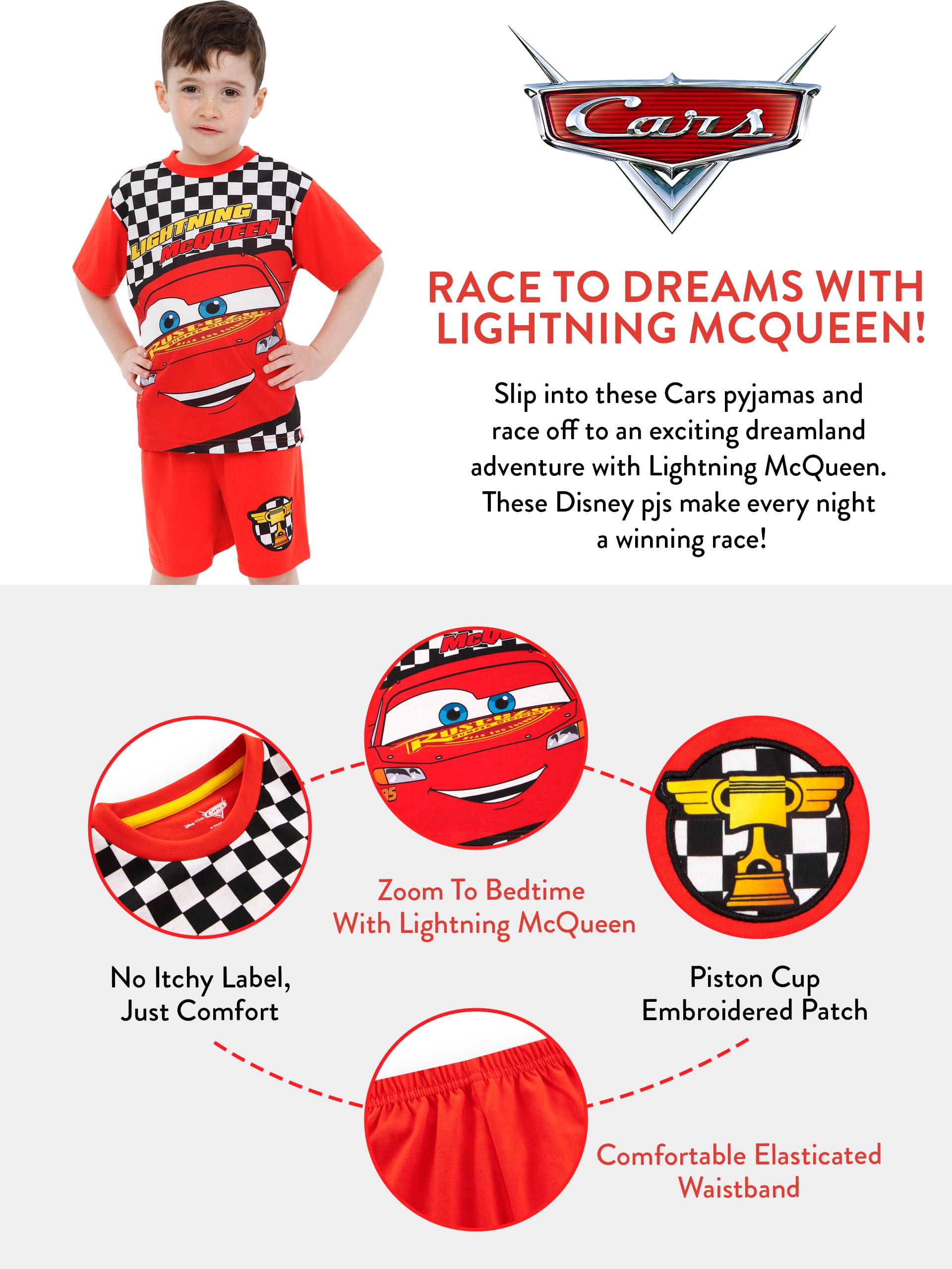 Disney Cars Pijama Niño Verano | Pijama Chico Rayo Mcqueen | Pijamas para Ninos