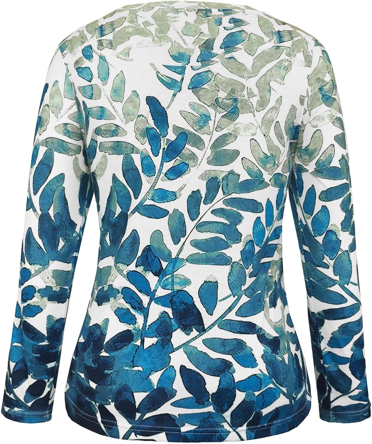 JomeDesign Womens Tops Long Sleeve Shirts Round Neck Loose Casual Blouses Floral Print Tshirts - Image 2