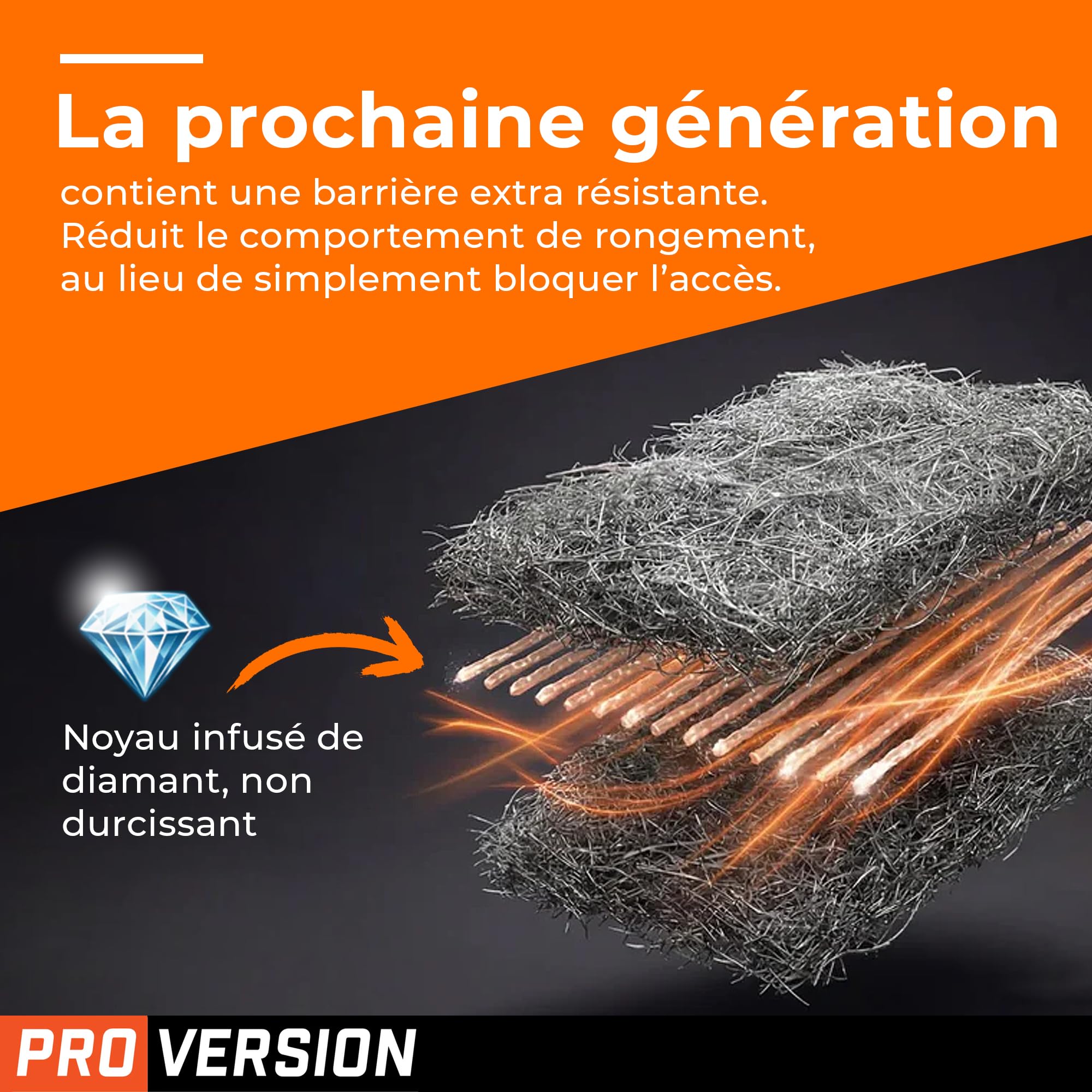 RaxWool PRO 3 m x 10 cm Laine d’Acier Anti Rongeur pour Portes et Fenêtres, Bande d’Étanchéité Autocollante Découpable, Isolation Thermique et Protection Intérieure Extérieure