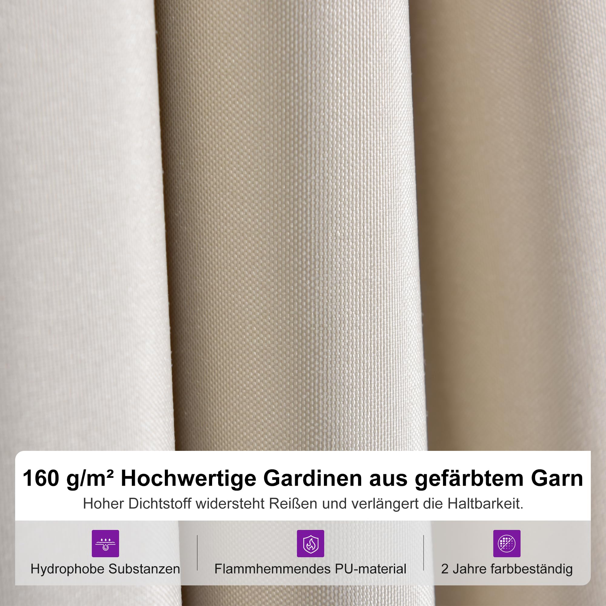 PURPLE LEAF Gartenpavillon 2.4 x 4.25 m mit Stahldach Doppeldach, Pavillon mit Flammhemmende Seitenwänden für Afternoon Tea im Freien im Garten, Champagner