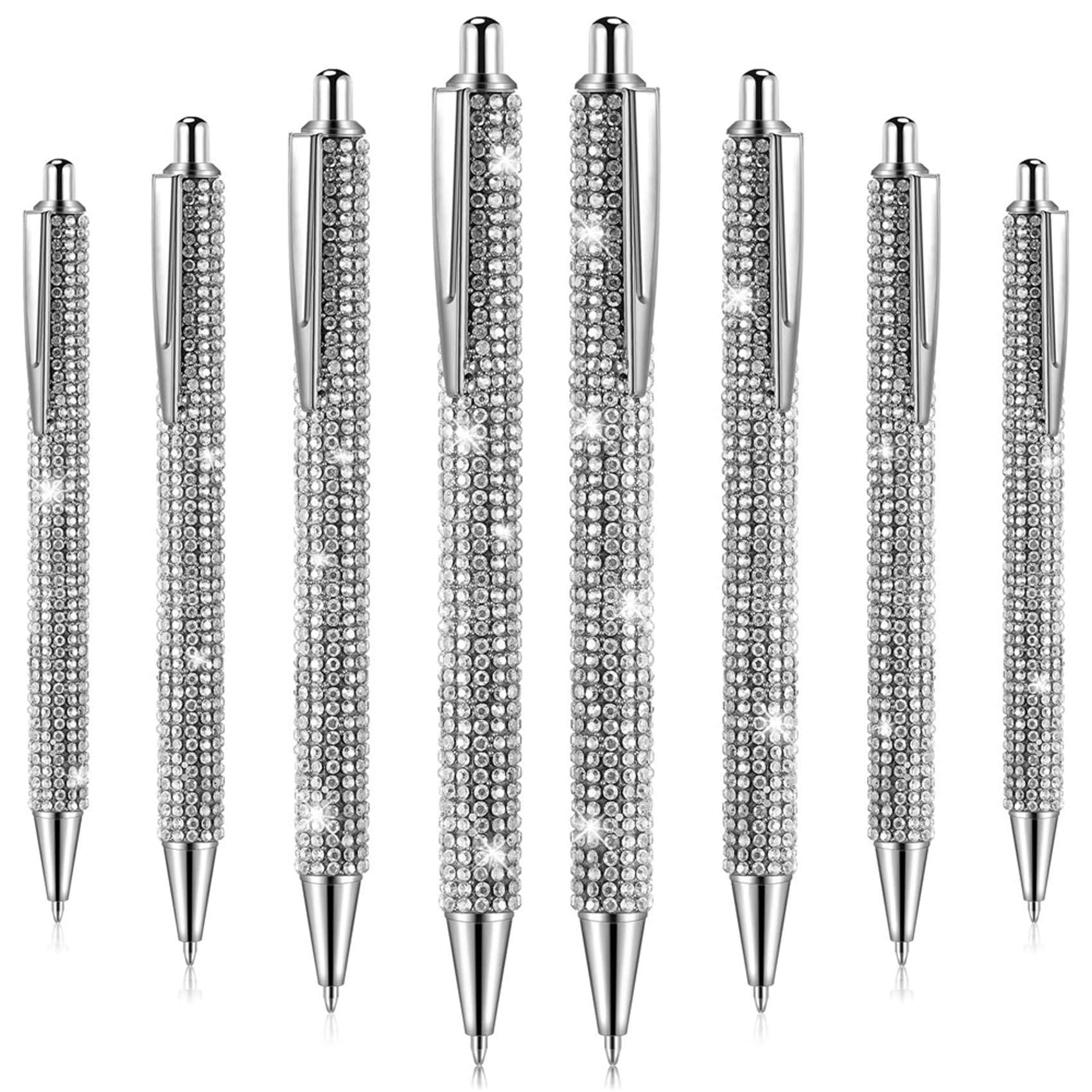 24PZ Cute Pen Bling Penne Regalo di Strass di Natale Penne un Sfera nel Metallo Penne di Scintillanti Stile C