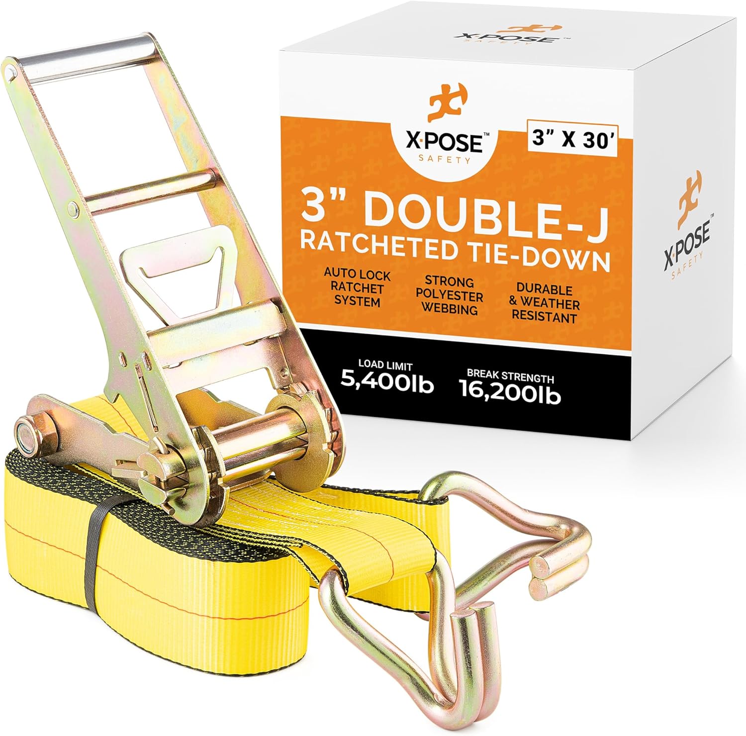 Ratchet Straps Heavy Duty 3 Inch x 30 Foot Tie Down