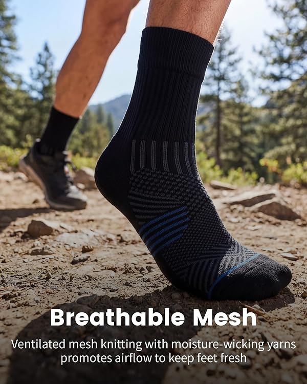 3 Pairs Running Compression Socks for Men & Women Crew Socks with Cushion by PAPLUS - Used condition - Image 4