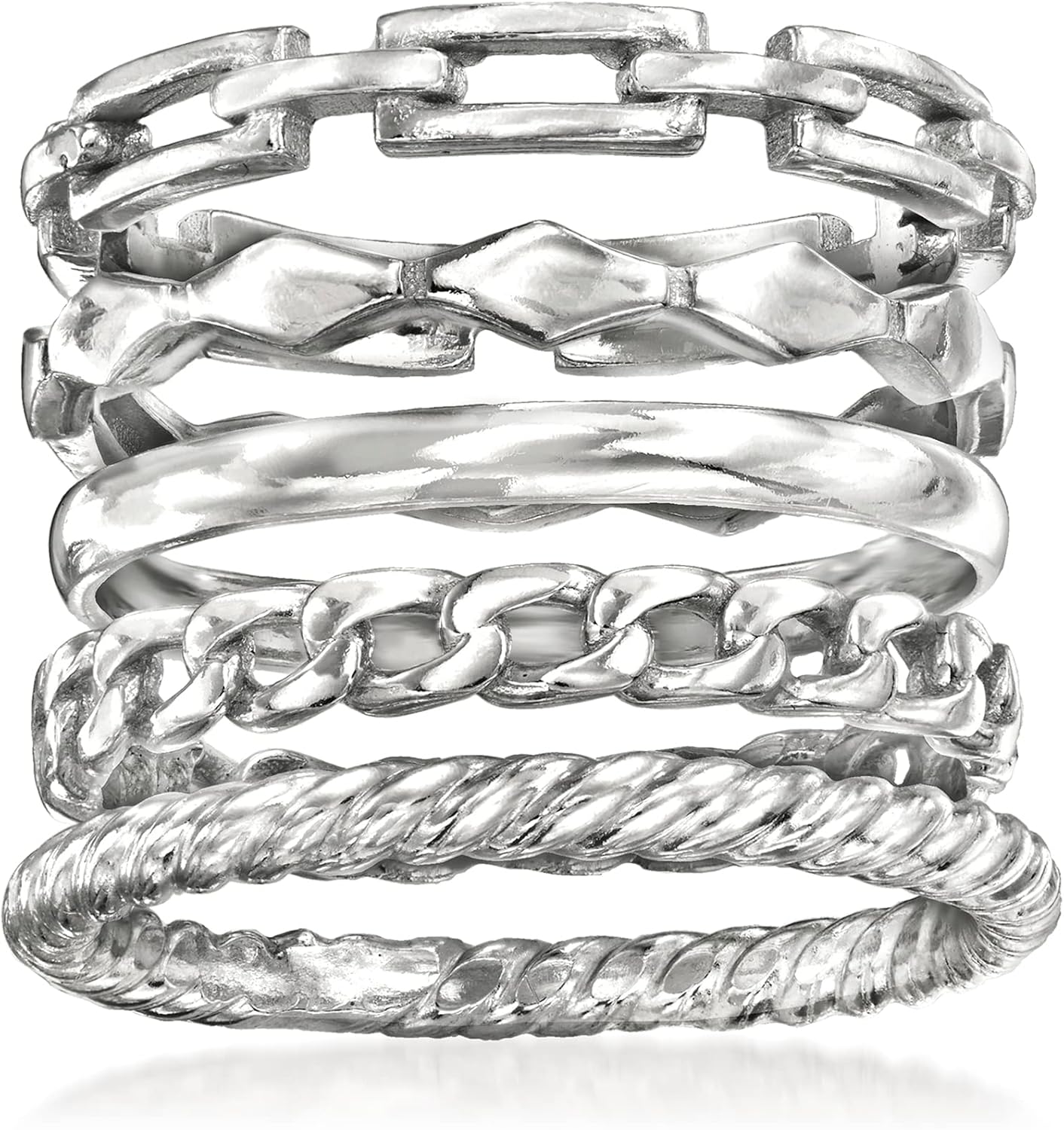 Ross-Simons Sterling Silver Jewelry Set: 5 Stackable Rings