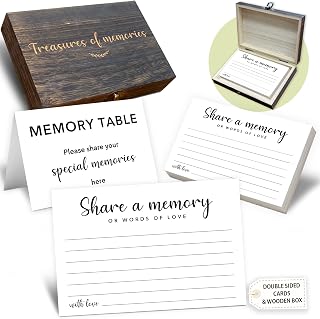 Share A Memory Cards For Celebration of Life Decorations, 50 Psc Share A Memory Box For Funeral Memorial for Funeral Wedding Birthday Graduation Bridal Shower Guest Book Ideas(Minimalism) -A06