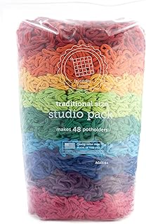 Friendly Loom Lotta Loops Studio Pack Rainbow Cotton Loops Makes 48 Traditional Size Potholders by Harrisville Designs Mad...