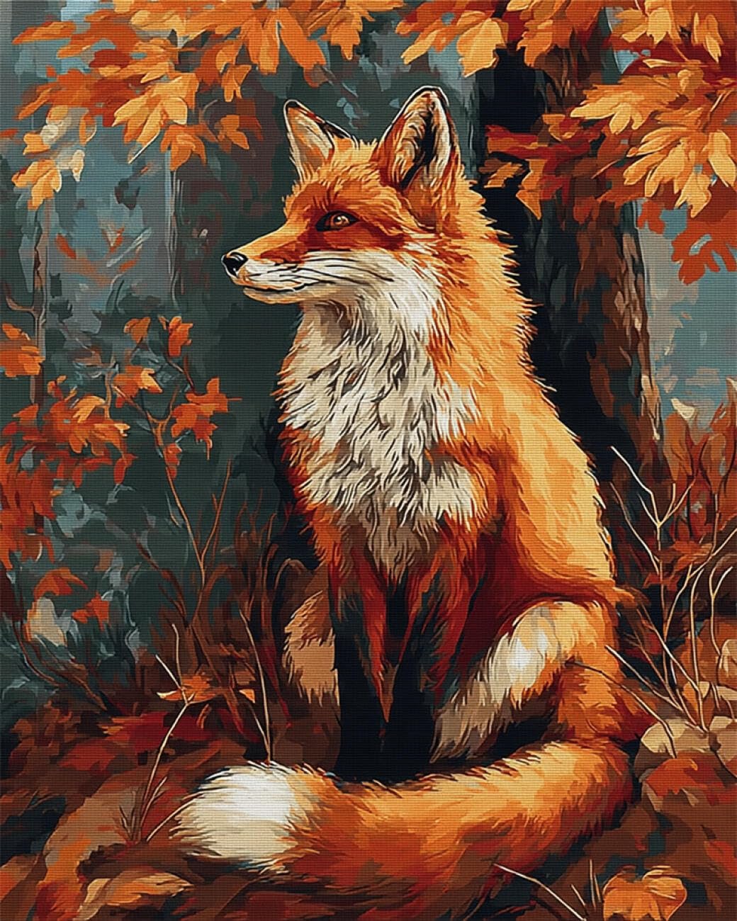 Rkflgew B Diy Ead Embroidery Kit Forests Fox 30X40cm