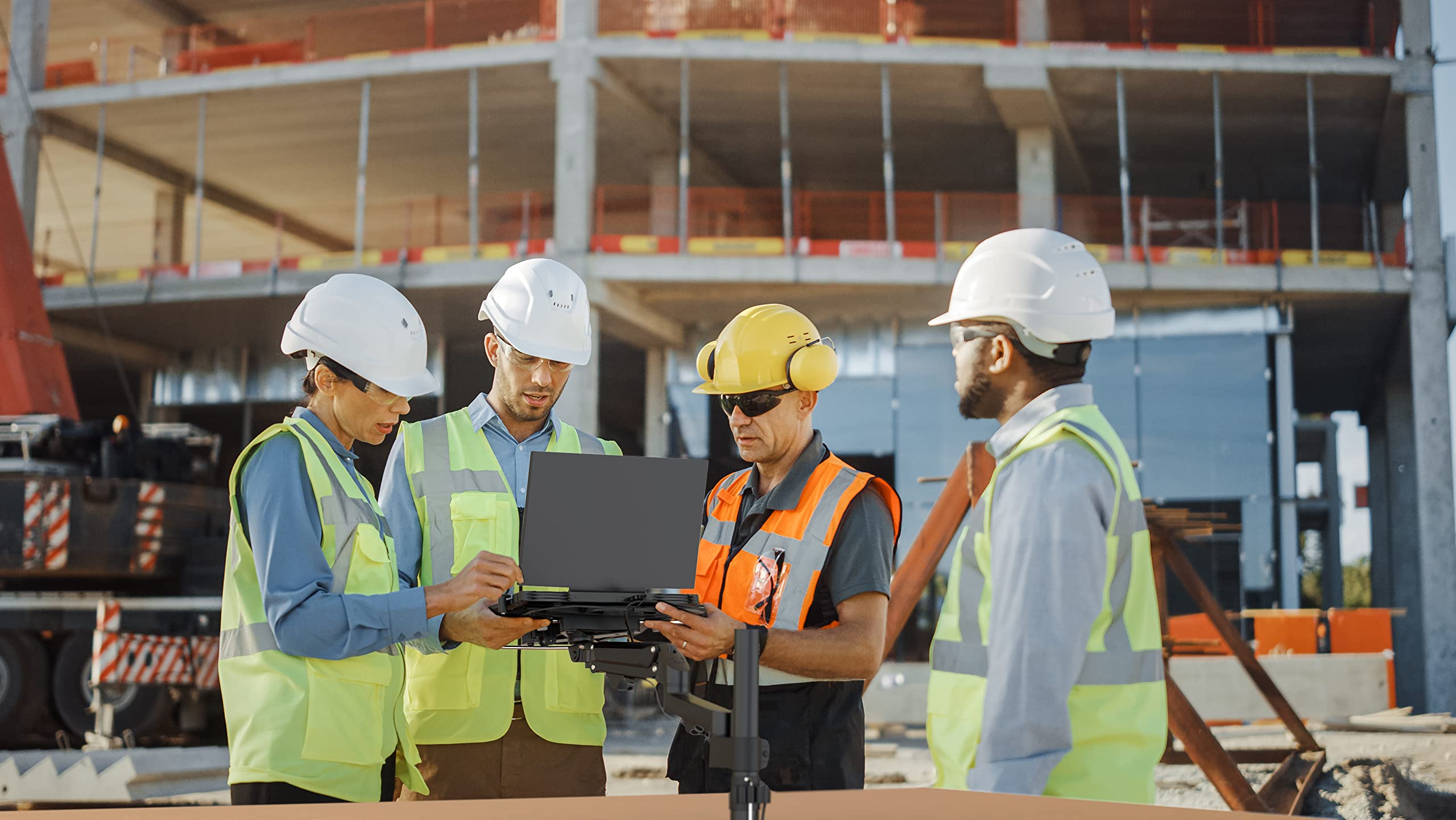 Laptop Desk Mount – Articulating Desk Mount Clamp for Laptops with Built-in Cooling Fan (LT-DMCGCF)