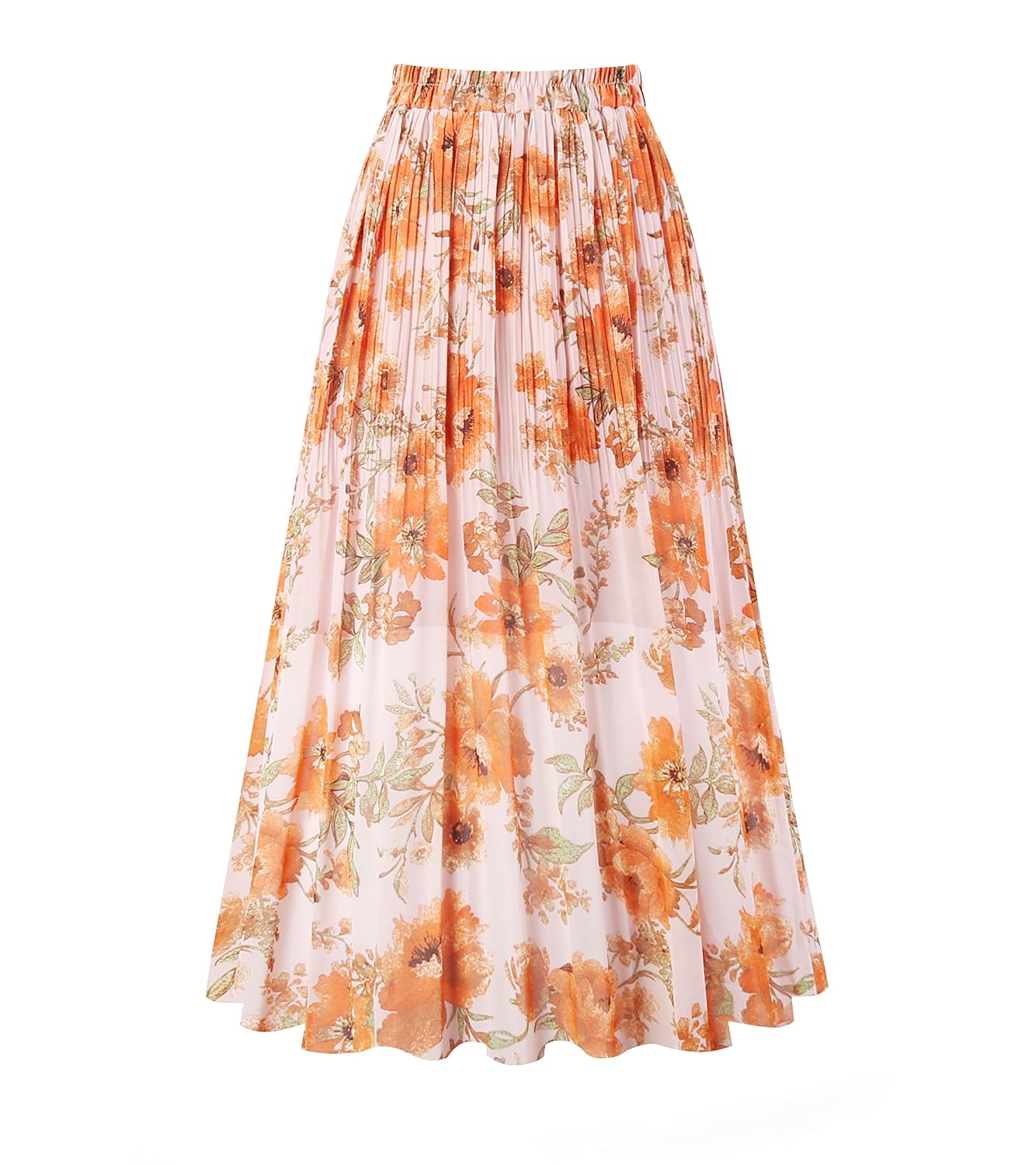 Kingfancy Women's Pleated Skirt Chiffon Elastic Waist A-Line Midi Length Skirt - Review, Price and Buying Guide