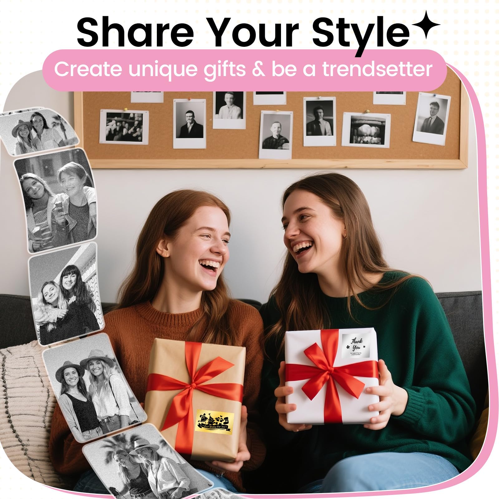 Phomemo M02 - Impresora portátil de Bolsillo - Mini Bluetooth inalámbrica con Etiqueta térmica Compatible con Android iOS para Imprimir instantáneamente, Mini Asistente de Vida, Buen Regalo, Rosa