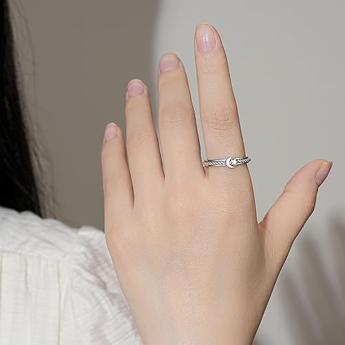 Miniatura 10 de ZOEXUE Anillos giratorios para la ansiedad, circonita cúbica, Nothing Can Stop You, anillo de plata de ley para aliviar el estrés, anillo de