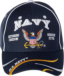 Officially Licensed Navy with Logo Defending Freedom Embroidered Baseball Cap