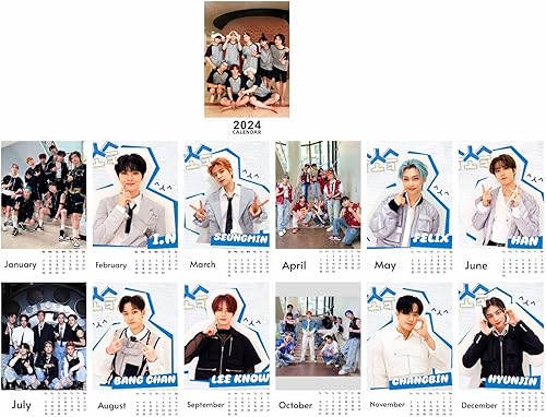 Miniatura 4 de Calendario mensual de escritorio coreano K-pop-Idol Group 2024-12 para niños callejeros, desde enero de 2024 hasta diciembre de 2024, 7.3 x 4.3 in,