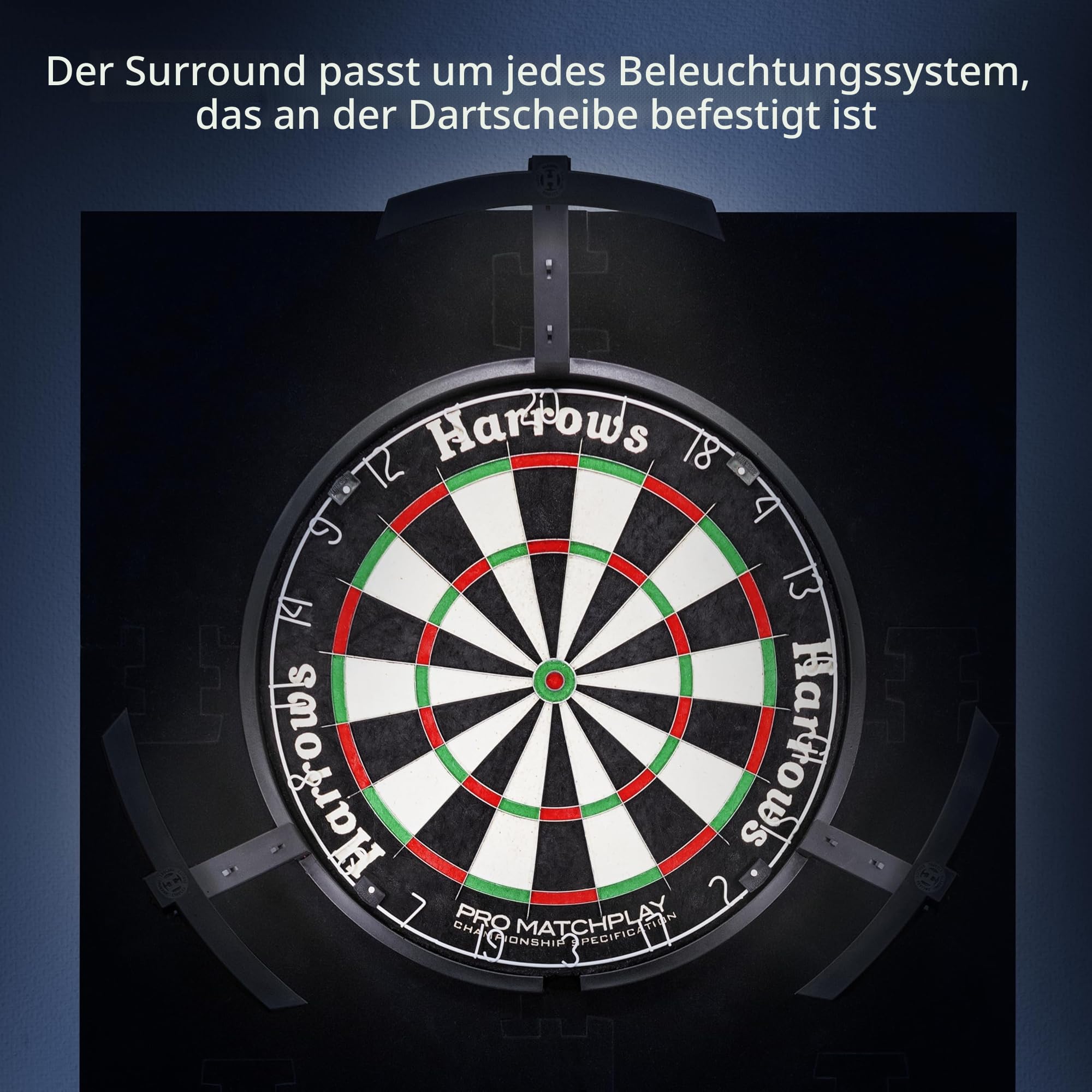 Harrows Dartboard-Umrandung – Extra großer 6-teiliger Wandschutzring oder 4-teilige Dartboard-Umrandung aus Eva, Wandschutz – für zu Hause, den Club und als Geschenk
