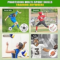 Vista 7 de KingDolly 4x4.5FT Overlocked Seam Baseball Rebounder Net, Bounce Back Net with 10 Adjustable Angles, Pitch Back Baseball Rebounder for Ground/Line