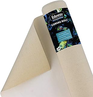 Eduway Cotton Canvas Roll for Painting, Artist Series, White, Width 12" Inch (300 mm), Length 5 Meters (12” inch x 5m). Price In India