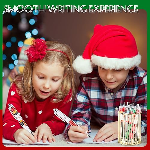 Miniatura 7 de Cholemy 200 piezas Bolígrafos de Navidad a granel Bolígrafos de tinta de gel de Navidad a granel Bolígrafos de Navidad de temática navideña