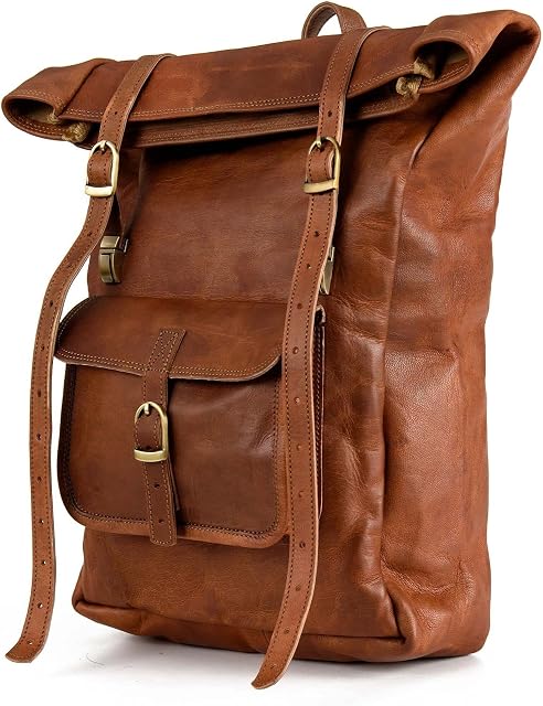 Berliner Bags Vintage Leeds skórzany plecak z kieszenią na laptopa dla mężczyzn i kobiet