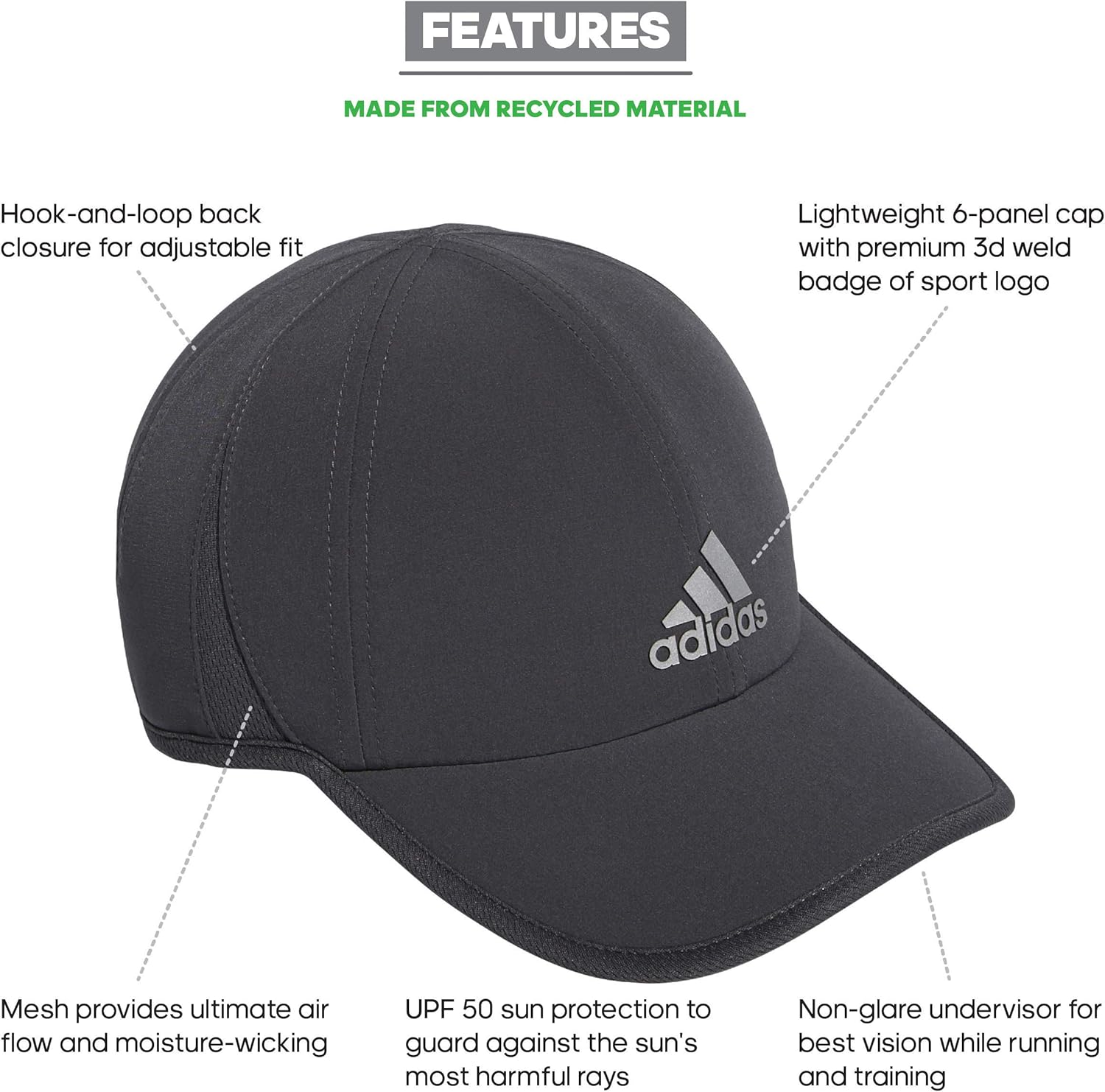 adidas men's superlite relaxed adjustable performance cap