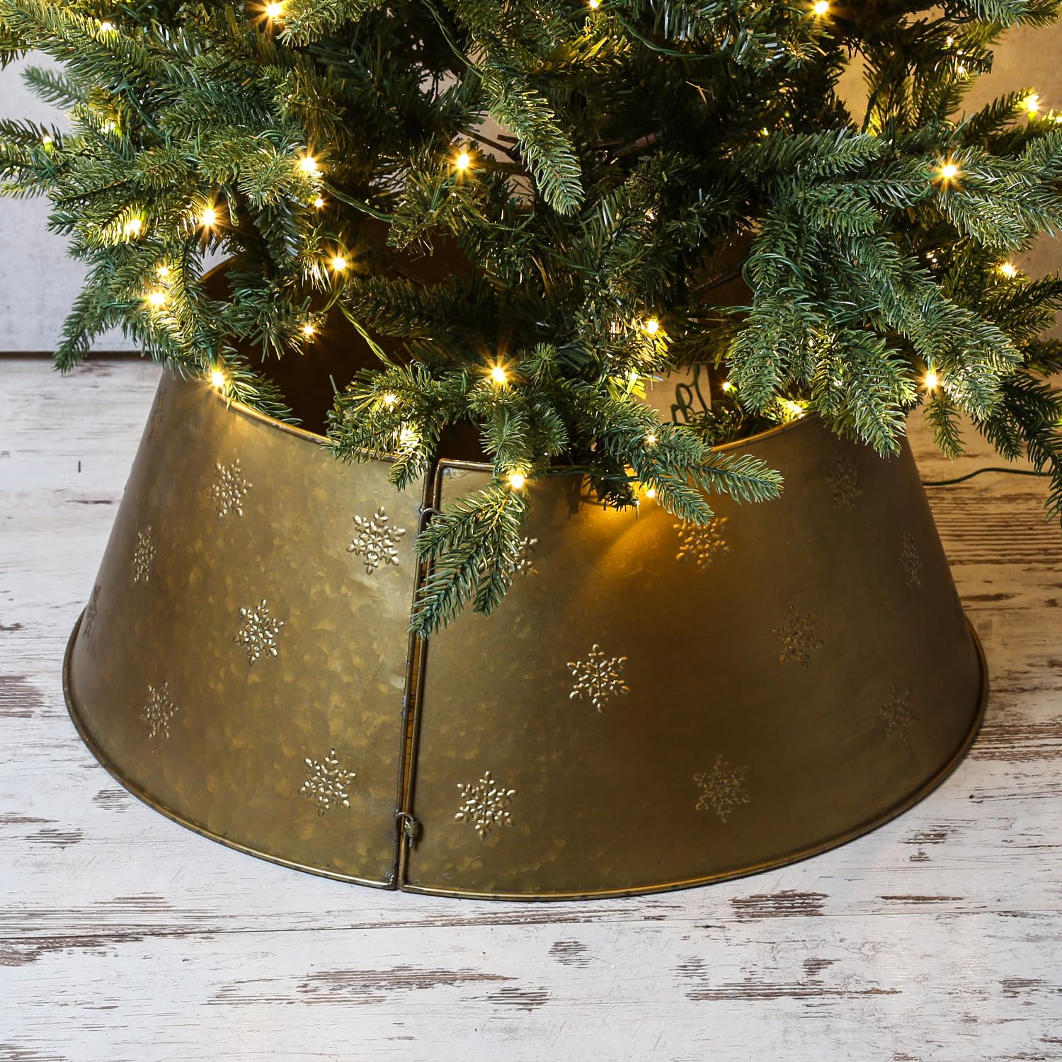 Weihnachtsbaumrock Weihnachtsbaumring Baumständer Umrandung Gold (70cm Durchmesser Gold)