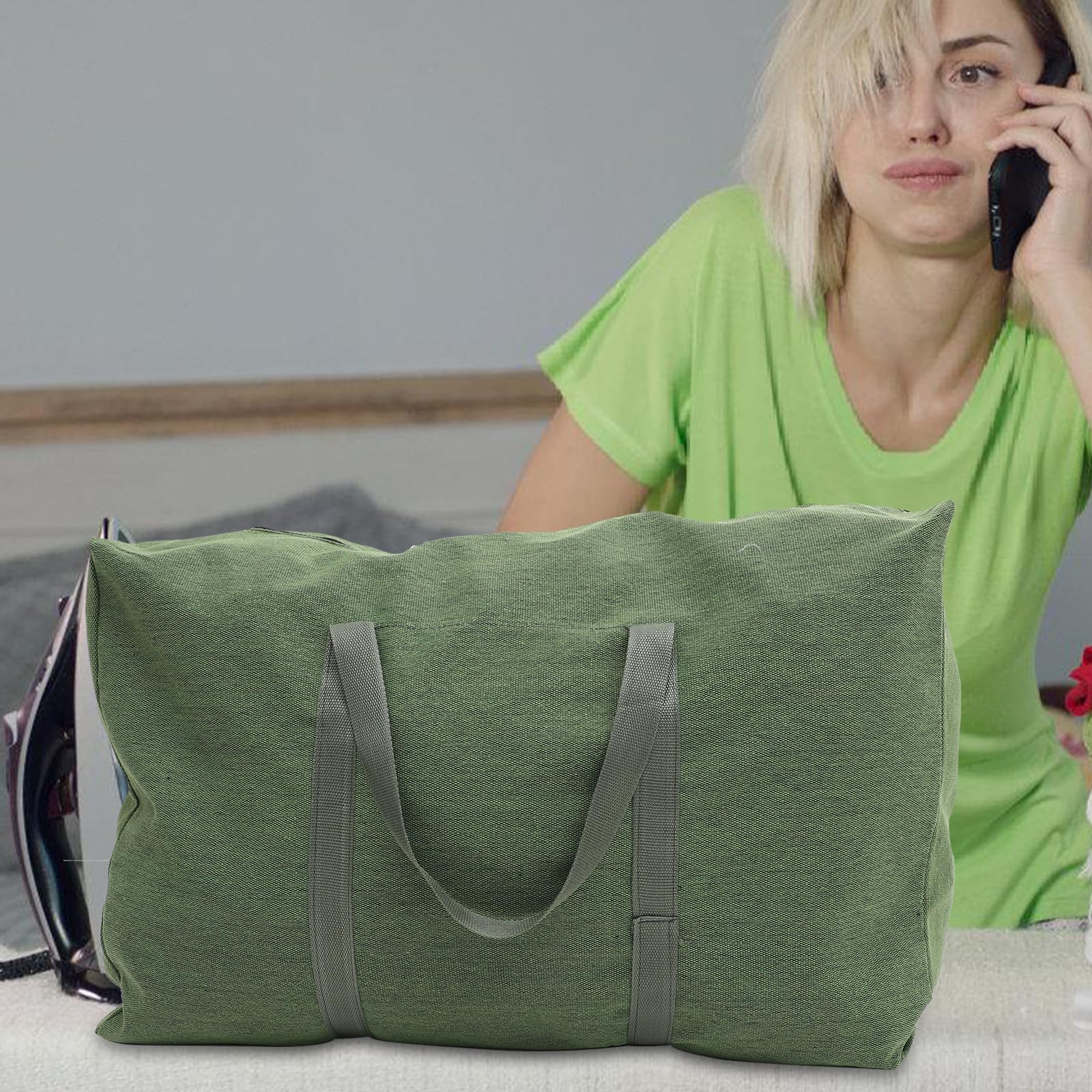 TOYANDONA Borsa Grande per Bagagli in Tela Canvas Manici, Capacità Extra Large per Back To School Party e Viaggi, Resistente e Funzionale Colore Casuale