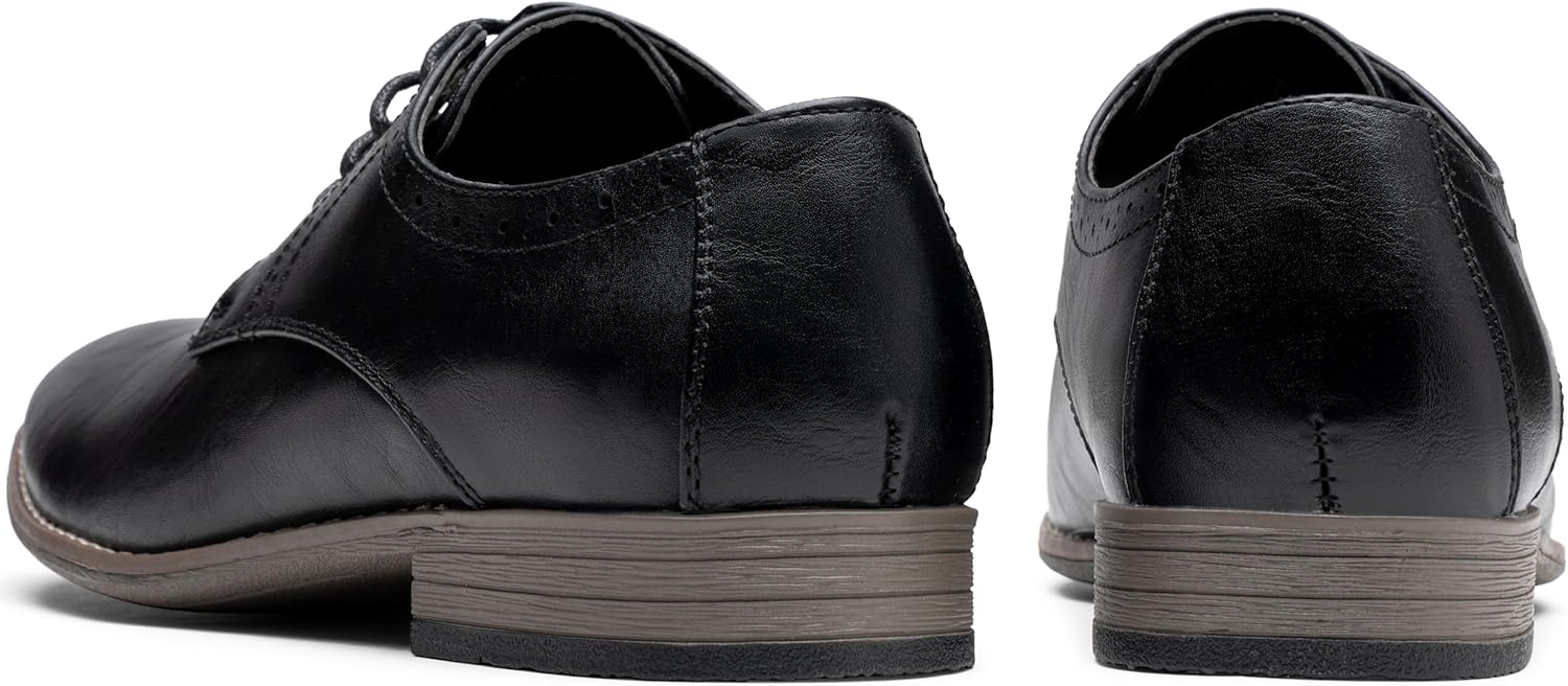 Jousen Men's Oxford Plain Toe Dress Shoes Classic Formal Derby Shoes - Image 5