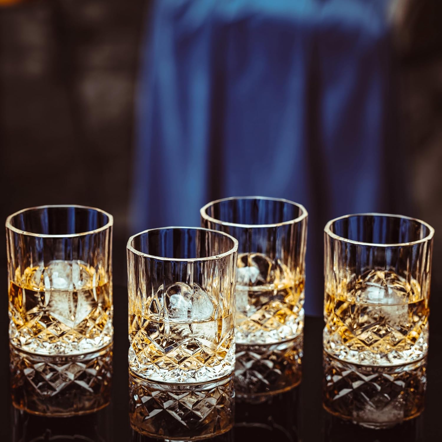 Whiskey Glasses Set of 4, 10oz Old Fashioned Bourbon Glasses with 4 Ice Ball Molds, Lead-free Rocks Glassware for Scotch, Liquor & Cocktails, Gift for Men - Image 5
