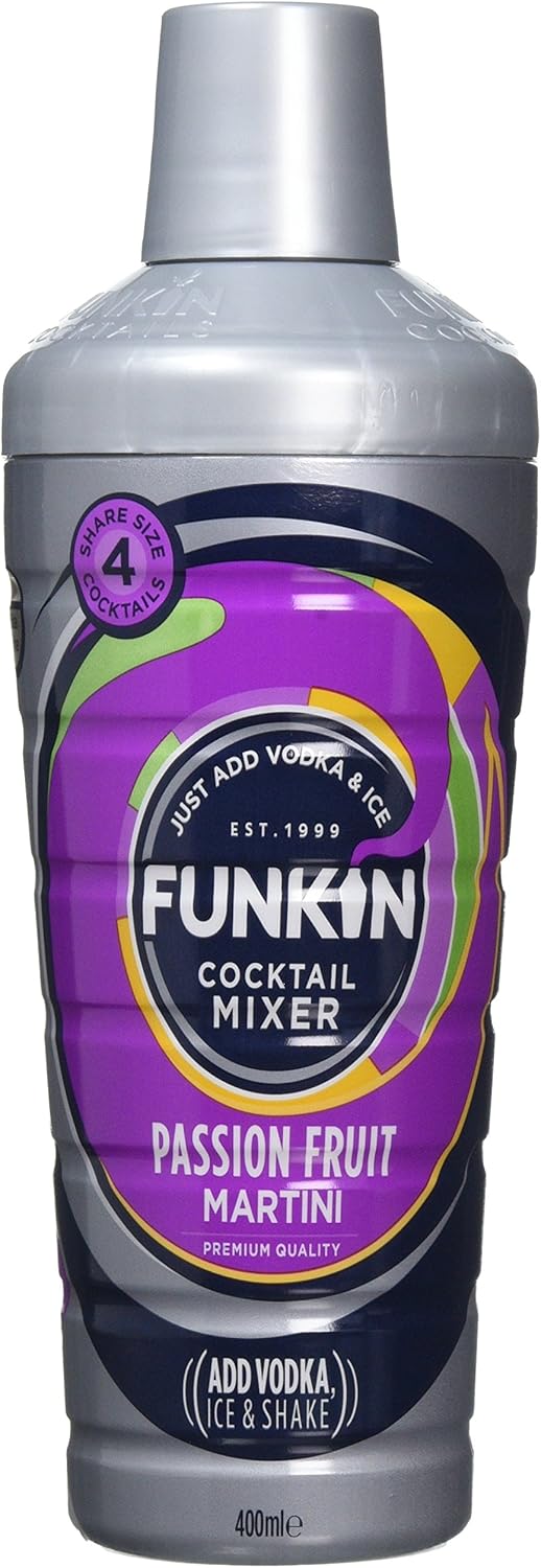Funkin Passion Fruit Martini Cocktail Shaker Mixer, 400 ml, Pack of 3