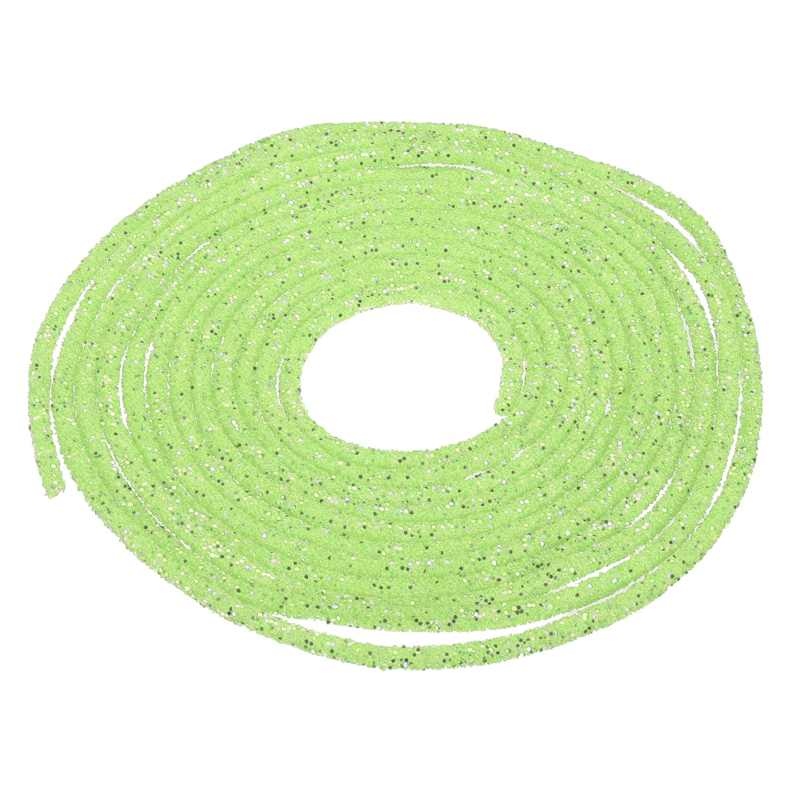 sourcing map 5 Yard 6mm 0.24 inch Glitter Sequins Rope Sequins Rhinestone Tube Cord for DIY Wedding Dresses Costume Clothing Shoes Jewelry Accessory Clear White — view 177