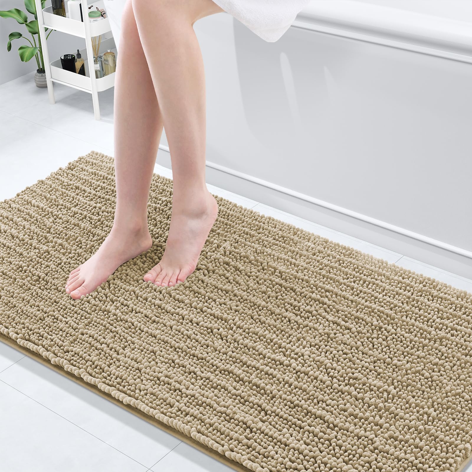 Arotive Luxury Chenille Bathroom Rug Mat, Extra Soft Thick Absorbent Shaggy Bath Rugs, Non-Slip Machine Wash Dry, Plush Bath Mats for Bathroom, Shower