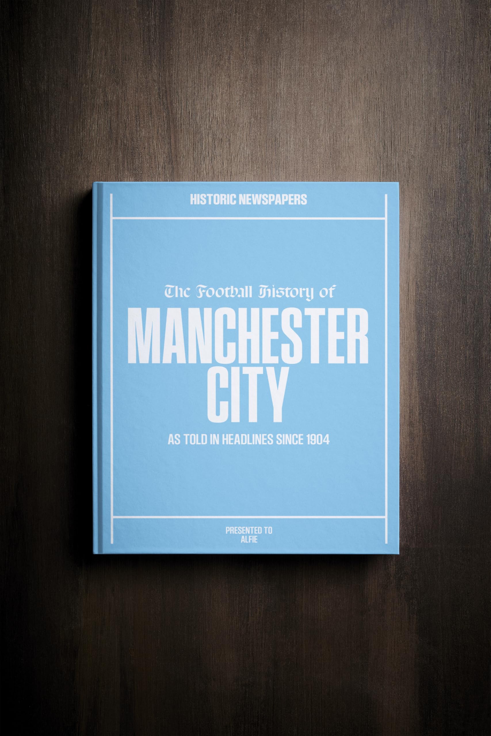Historic Newspapers Man City | Personalised Football Gift | Name Printed on Cover | Football History Book Through Newspapers | Football Gifts for Boys | Birthday Present for Him | Football Fan Gift โ image 1