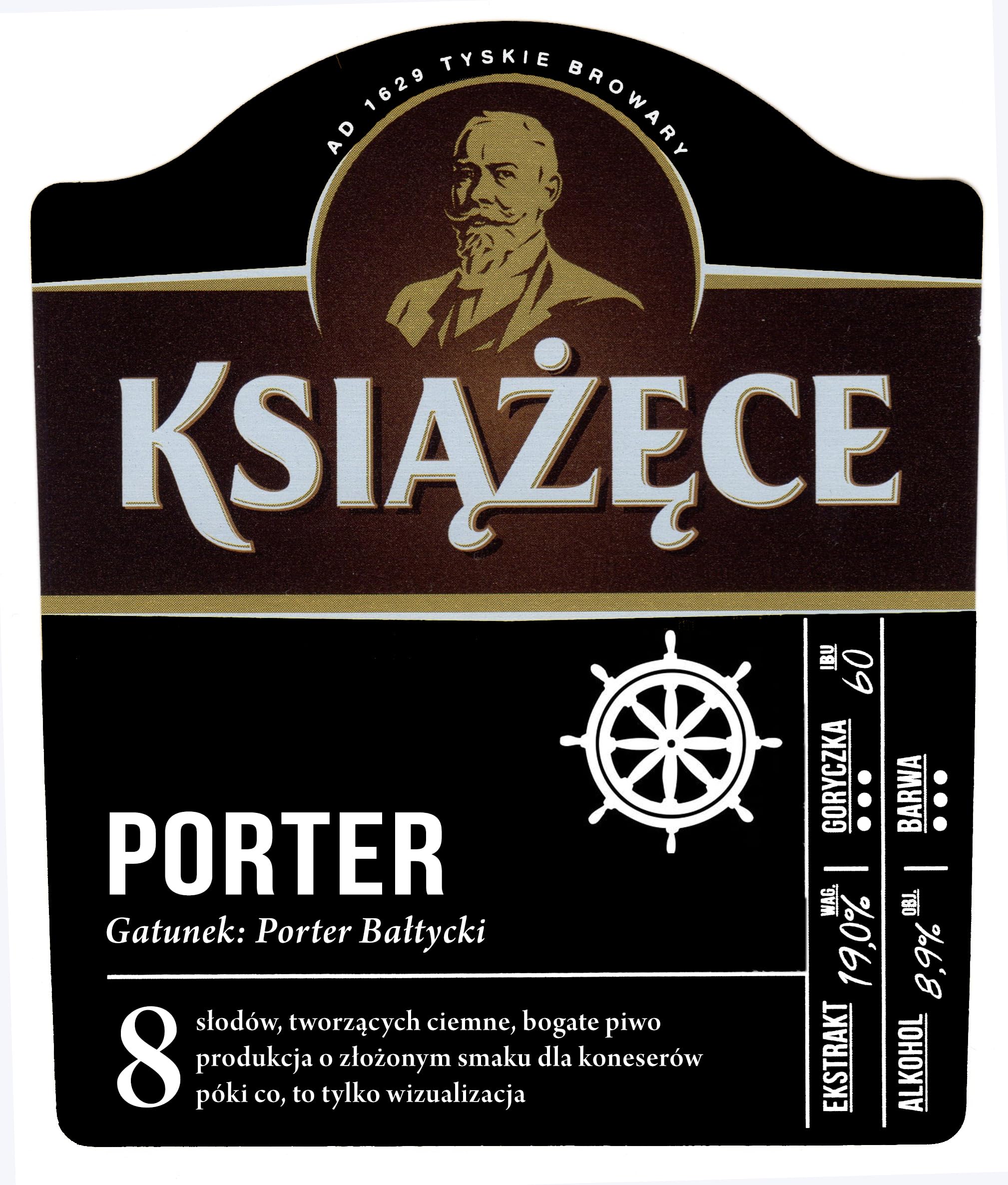 Książęce Baltic Porter 24 x 0,5l - Schwarzbier aus Polen mit 8% Vol. - Inklusive Haus der Biere Berlin Bierdeckel