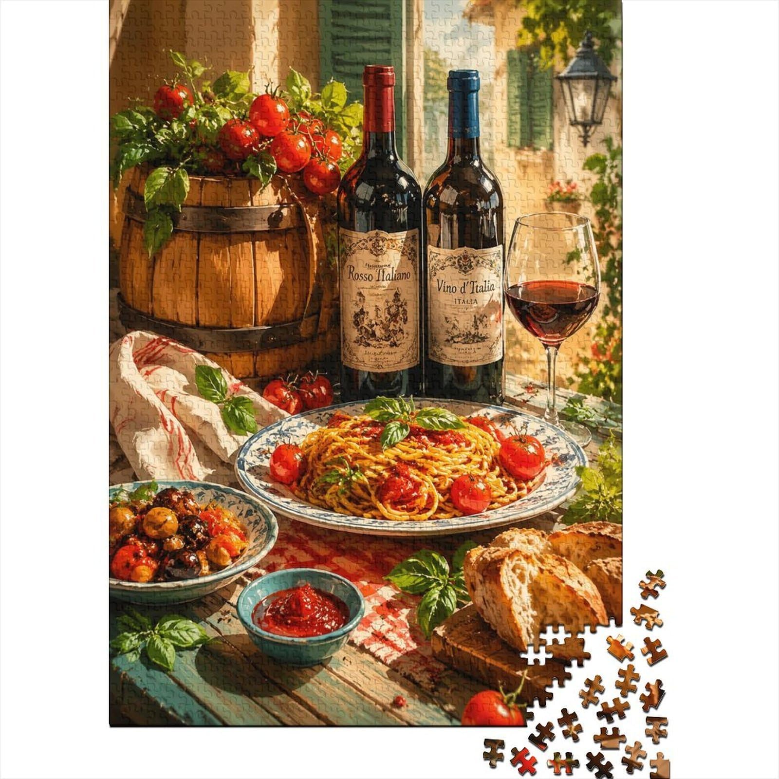 Food Wine Table Jigsaw Puzzle, 1000 Pcs Indoor Adult Game