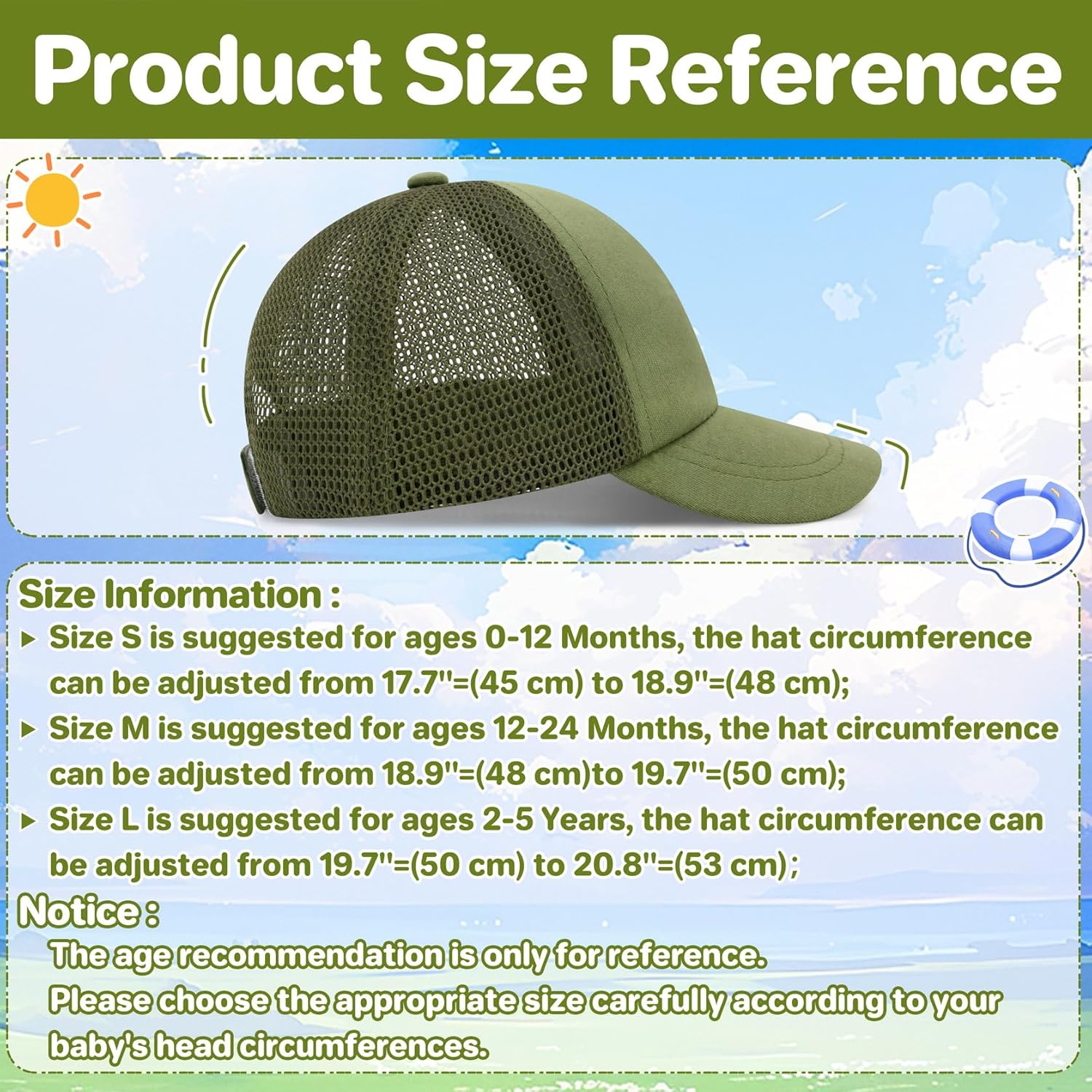 qikqik Baby Baseball Cap Toddler Baseball Hat with Mesh Infant Sun Hat UPF 50+ Baby Ball Cap Toddler Girl Hats Kids Hat Boys - Image 6