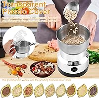 Vista 4 de Molinillo de café, molinillo automático eléctrico con 4 cuchillas de acero inoxidable, molinillo de café de 10.1 fl oz, molinillo de café con un