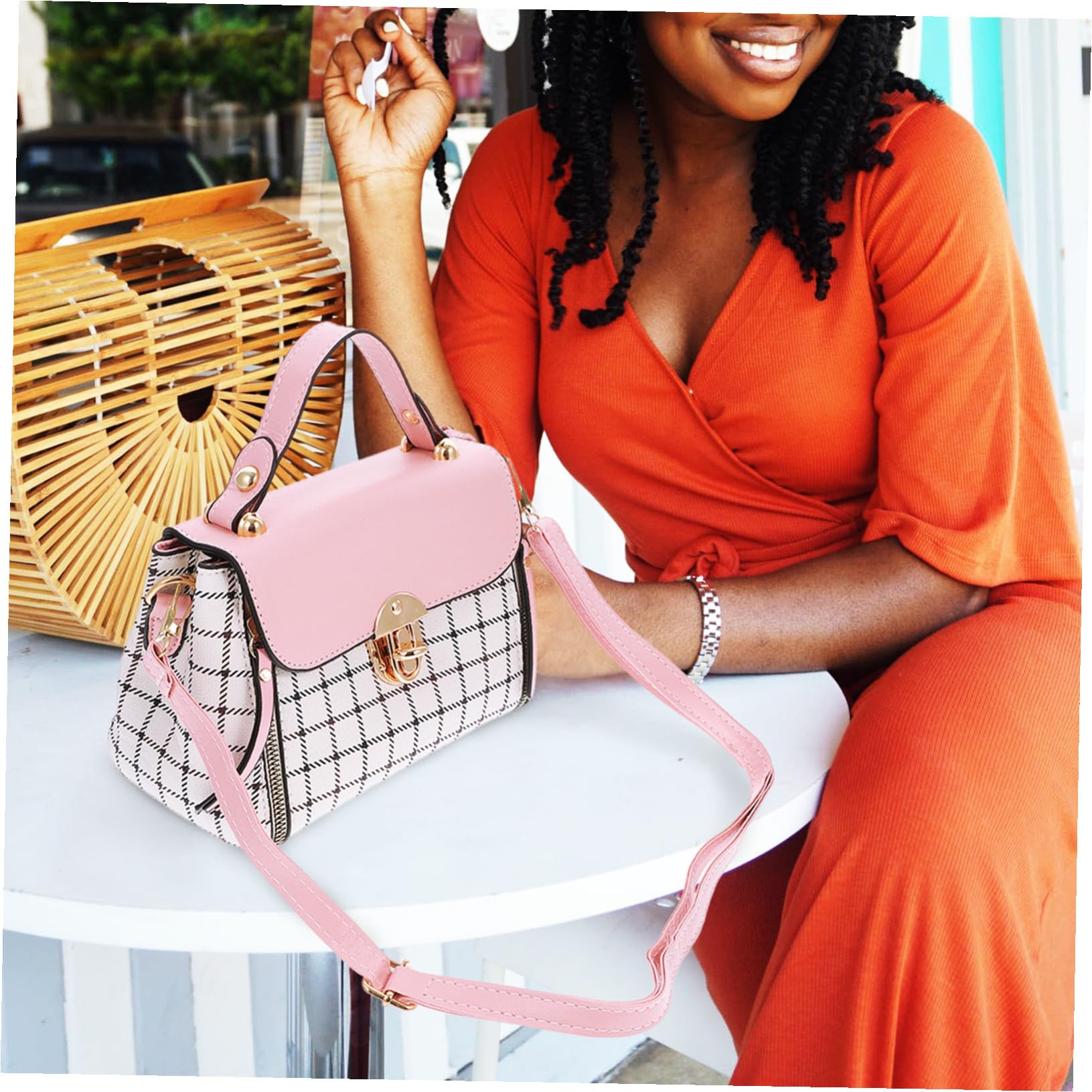 ORFOFE Bolso Bandolera Mujer Estilo Coreano Resistente y Compacto Bolso Hombro Cruzado con Capacidad para Móvil y Cosméticos Material PU y Aleación de Zinc