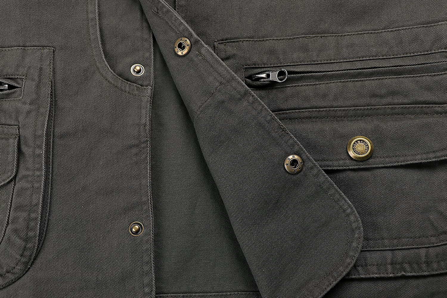 Chaleco de Pesca para Hombre Chaleco Deportivos de Caza Trabajo con Multibolsillos Chaleco Tipo Safari Chaqueta Sin Mangas de Fotografia con Botones de Presión