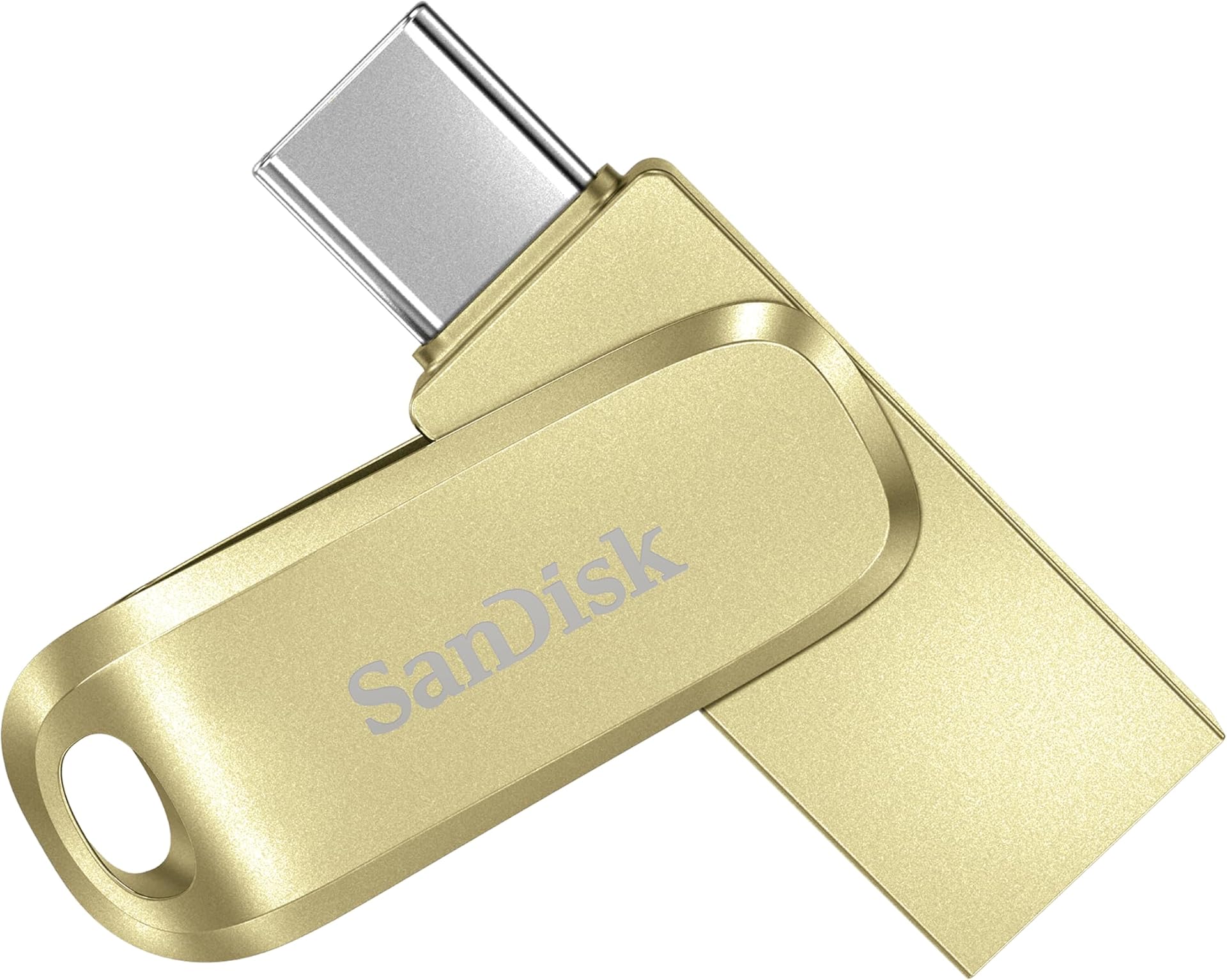 SanDisk 512GB Ultra Dual Drive Luxe Flash Drive, smartphone storage, USB C memory stick up to 400 MB/s, reversible USB Type-C and USB Type-A connectors, for tablets, Macs, computers, Gold