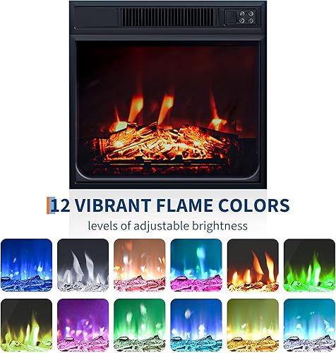 Miniatura 7 de Soporte de TV con chimenea de 60 pulgadas con chimenea, chimenea eléctrica, llama 3D, calor y almacenamiento ajustables, centro de entretenimiento