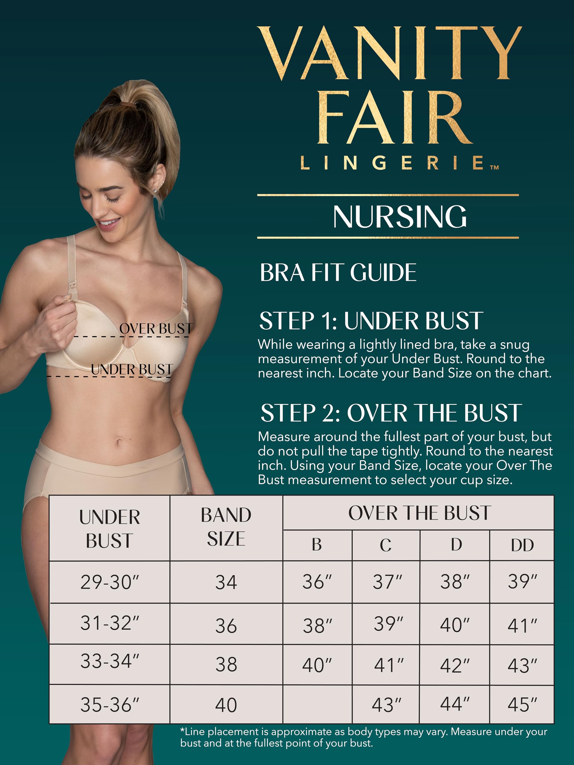 Vanity Fair Womens Maternity Nursing for Breastfeeding Wireless Or Underwire Bra, Underwire - Neutral, 38DD US